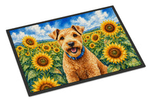 Load image into Gallery viewer, Lakeland Terrier in Sunflowers Doormat Front Door Mat Indoor Outdoor Rugs for Entryway, Non Slip Washable Low Pile, 24H X 36W