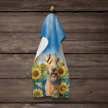 Load image into Gallery viewer, Lakeland Terrier in Sunflowers Kitchen Towel