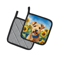 Load image into Gallery viewer, Lakeland Terrier in Sunflowers Pot Holders - Set of 2 Decorative Kitchen Helpers | Made in the USA