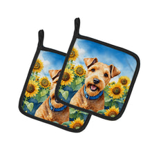 Load image into Gallery viewer, Lakeland Terrier in Sunflowers Pot Holders - Set of 2 Decorative Kitchen Helpers | Made in the USA