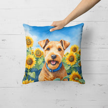 Load image into Gallery viewer, Lakeland Terrier in Sunflowers Throw Pillow