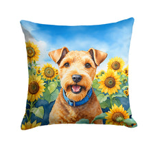 Load image into Gallery viewer, Lakeland Terrier in Sunflowers Throw Pillow