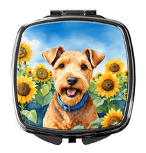 Load image into Gallery viewer, Lakeland Terrier in Sunflowers Compact Mirror – Stylish Purse Mirror with Artistic Covers