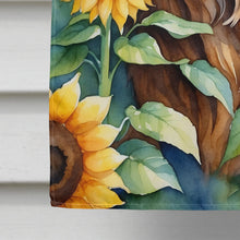 Load image into Gallery viewer, Leonberger in Sunflowers House Flag