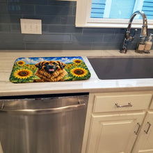 Load image into Gallery viewer, Leonberger in Sunflowers Dish Drying Mat Absorbent Dish Drying Mat Pad for Kitchen Counter Dish Drainer Mat for Countertop, 14 x 21", Multicolor