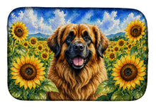 Load image into Gallery viewer, Leonberger in Sunflowers Dish Drying Mat Absorbent Dish Drying Mat Pad for Kitchen Counter Dish Drainer Mat for Countertop, 14 x 21", Multicolor
