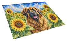 Load image into Gallery viewer, Leonberger in Sunflowers Cutting Board Tempered Glass Kitchen Cutting Surface, Heat Resistant Chopping Board with Non-Slip Feet, Decorative Food Prep &amp; Serving