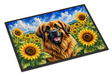 Load image into Gallery viewer, Leonberger in Sunflowers Doormat Front Door Mat Indoor Outdoor Rugs for Entryway, Non Slip Washable Low Pile, 18H X 27W