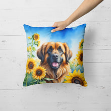 Load image into Gallery viewer, Leonberger in Sunflowers Throw Pillow