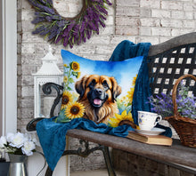Load image into Gallery viewer, Leonberger in Sunflowers Throw Pillow
