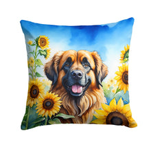 Load image into Gallery viewer, Leonberger in Sunflowers Throw Pillow