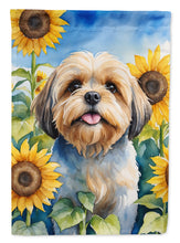 Load image into Gallery viewer, Lhasa Apso in Sunflowers House Flag