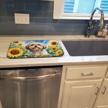Load image into Gallery viewer, Lhasa Apso in Sunflowers Dish Drying Mat Absorbent Dish Drying Mat Pad for Kitchen Counter Dish Drainer Mat for Countertop, 14 x 21", Multicolor