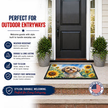 Load image into Gallery viewer, Lhasa Apso in Sunflowers Doormat Front Door Mat Indoor Outdoor Rugs for Entryway, Non Slip Washable Low Pile, 18H X 27W