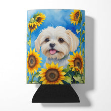 Load image into Gallery viewer, Maltese in Sunflowers Can or Bottle Hugger