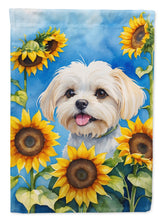 Load image into Gallery viewer, Maltese in Sunflowers House Flag