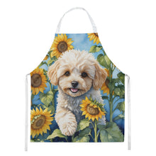 Load image into Gallery viewer, Maltipoo in Sunflowers Apron – Artist-Designed Kitchen, BBQ &amp; Craft Apron