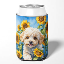 Load image into Gallery viewer, Maltipoo in Sunflowers Can or Bottle Hugger