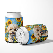 Load image into Gallery viewer, Maltipoo in Sunflowers Can or Bottle Hugger