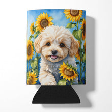 Load image into Gallery viewer, Maltipoo in Sunflowers Can or Bottle Hugger