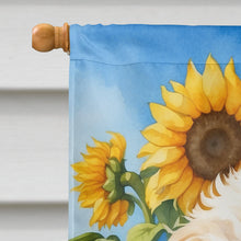 Load image into Gallery viewer, Maltipoo in Sunflowers House Flag
