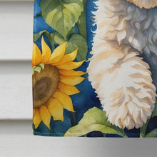 Load image into Gallery viewer, Maltipoo in Sunflowers House Flag