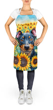 Load image into Gallery viewer, Manchester Terrier in Sunflowers Apron – Artist-Designed Kitchen, BBQ &amp; Craft Apron