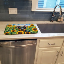 Load image into Gallery viewer, Manchester Terrier in Sunflowers Dish Drying Mat Absorbent Dish Drying Mat Pad for Kitchen Counter Dish Drainer Mat for Countertop, 14 x 21", Multicolor