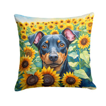 Load image into Gallery viewer, Manchester Terrier in Sunflowers Throw Pillow