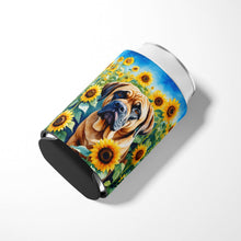 Load image into Gallery viewer, Mastiff in Sunflowers Can or Bottle Hugger
