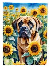 Load image into Gallery viewer, Mastiff in Sunflowers House Flag