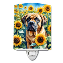 Load image into Gallery viewer, Mastiff in Sunflowers Ceramic Night Light