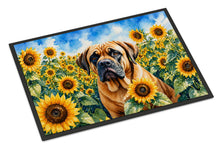 Load image into Gallery viewer, Mastiff in Sunflowers Doormat Front Door Mat Indoor Outdoor Rugs for Entryway, Non Slip Washable Low Pile, 24H X 36W