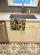 Load image into Gallery viewer, Mastiff in Sunflowers Kitchen Towel