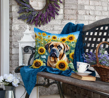 Load image into Gallery viewer, Mastiff in Sunflowers Throw Pillow