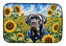 Load image into Gallery viewer, Neapolitan Mastiff in Sunflowers Dish Drying Mat Absorbent Dish Drying Mat Pad for Kitchen Counter Dish Drainer Mat for Countertop, 14 x 21", Multicolor