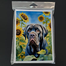 Load image into Gallery viewer, Neapolitan Mastiff in Sunflowers Greeting Cards - Blank Note Cards – 8-Pack of Artist-Designed Cards with Envelopes