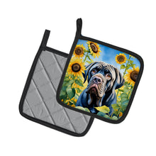 Load image into Gallery viewer, Neapolitan Mastiff in Sunflowers Pot Holders - Set of 2 Decorative Kitchen Helpers | Made in the USA