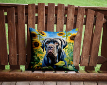 Load image into Gallery viewer, Neapolitan Mastiff in Sunflowers Throw Pillow - 14x14 Decorative Pillow – Art for Your Home &amp; Patio