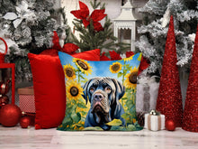 Load image into Gallery viewer, Neapolitan Mastiff in Sunflowers Throw Pillow - 14x14 Decorative Pillow – Art for Your Home &amp; Patio