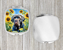 Load image into Gallery viewer, Neapolitan Mastiff in Sunflowers Compact Mirror – Stylish Purse Mirror with Artistic Covers