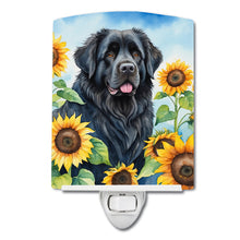 Load image into Gallery viewer, Newfoundland in Sunflowers Ceramic Night Light