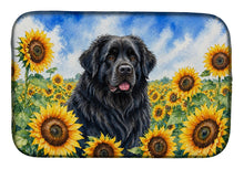 Load image into Gallery viewer, Newfoundland in Sunflowers Dish Drying Mat Absorbent Dish Drying Mat Pad for Kitchen Counter Dish Drainer Mat for Countertop, 14 x 21", Multicolor