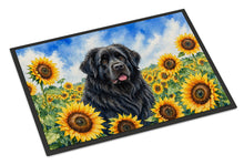 Load image into Gallery viewer, Newfoundland in Sunflowers Doormat Front Door Mat Indoor Outdoor Rugs for Entryway, Non Slip Washable Low Pile, 24H X 36W