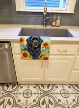 Load image into Gallery viewer, Newfoundland in Sunflowers Kitchen Towel