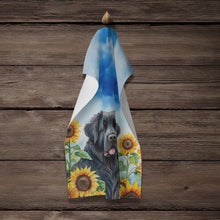 Load image into Gallery viewer, Newfoundland in Sunflowers Kitchen Towel