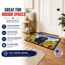Load image into Gallery viewer, Newfoundland in Sunflowers Doormat Front Door Mat Indoor Outdoor Rugs for Entryway, Non Slip Washable Low Pile, 18H X 27W