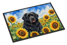Load image into Gallery viewer, Newfoundland in Sunflowers Doormat Front Door Mat Indoor Outdoor Rugs for Entryway, Non Slip Washable Low Pile, 18H X 27W