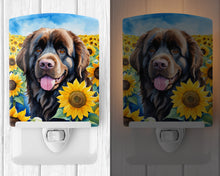 Load image into Gallery viewer, Newfoundland in Sunflowers Ceramic Night Light