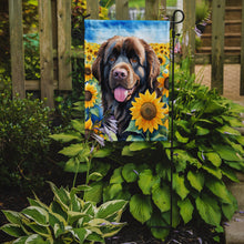 Load image into Gallery viewer, Newfoundland in Sunflowers Garden Flag – Bright Dog-Themed Yard Decor